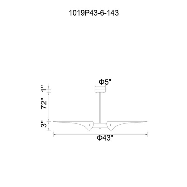 CWI Lighting Amar 43-in W Matte Black Metal 6-Light Transitional Chandelier