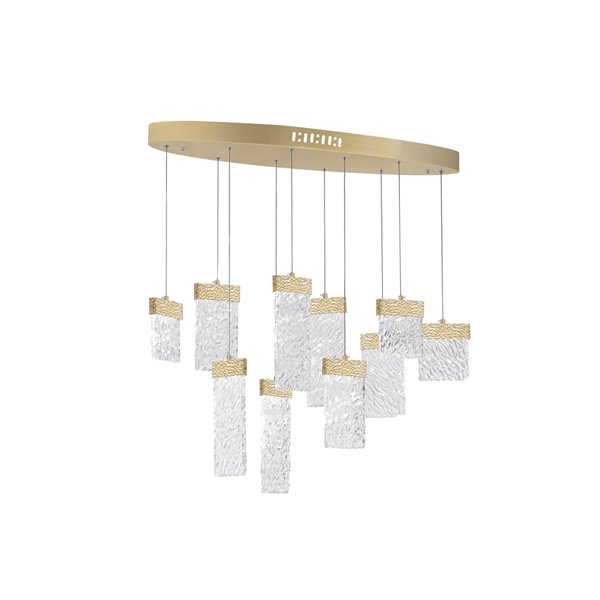 CWI Lighting Carolina LED Chandelier - Gold Leaf Finish - 40-in