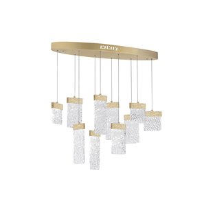 CWI Lighting Carolina LED Chandelier - Gold Leaf Finish - 40-in
