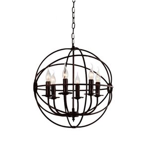 CWI Lighting Arza 6 Light Up Chandelier - Brown finish - 18-in