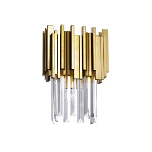 CWI Lighting Deco 1 Light Wall Light - Medallion Gold - 6-in x 13-in x 8-in