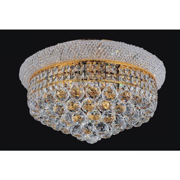 CWI Lighting Empire 8 Light  Flush Mount - Gold finish - 20-in x 20-in