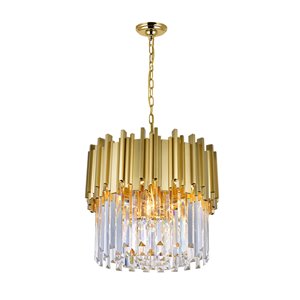 CWI Lighting Deco 4 Light Down Chandelier - Medallion Gold Finish - 16-in