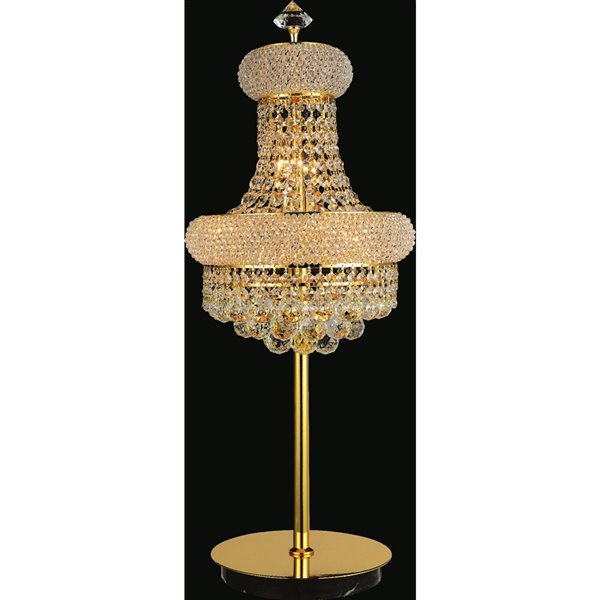 CWI Lighting Empire 6 Light Table Lamp - Gold finish - 34-in