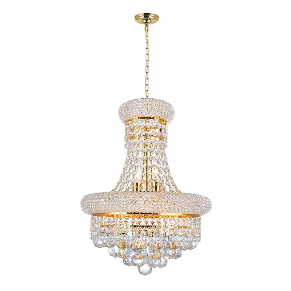 CWI Lighting Empire 6 Light  Chandelier - Gold finish - 14-in