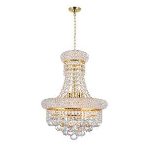 CWI Lighting Empire 6 Light Chandelier - Gold finish - 14-in