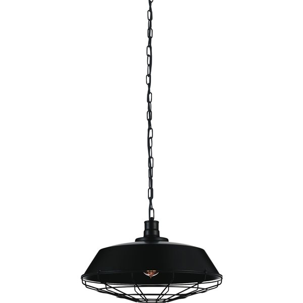 CWI Lighting Morgan 1 Light Down Pendant - Black finish - 18-in