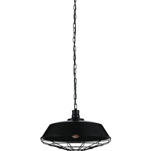 CWI Lighting Morgan 1 Light Down Pendant - Black finish - 18-in