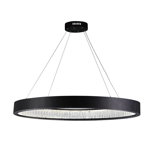 CWI Lighting Rosalina LED Chandelier - Matte Black Finish - 42-in