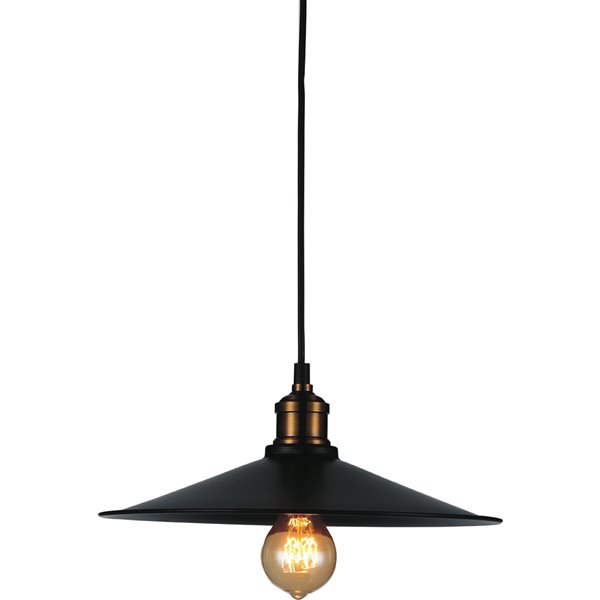 CWI Lighting Brave 1 Light Down Mini Pendant - Black finish - 13-in