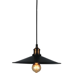 CWI Lighting Brave 1 Light Down Mini Pendant - Black finish - 13-in