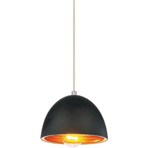 CWI Lighting Modest 1 Light Down Mini Pendant - Black finish - 7-in