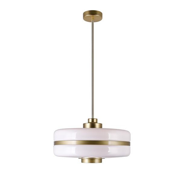 CWI Lighting Elementary 1 Light Down Pendant - Pearl Gold Finish - 16-in