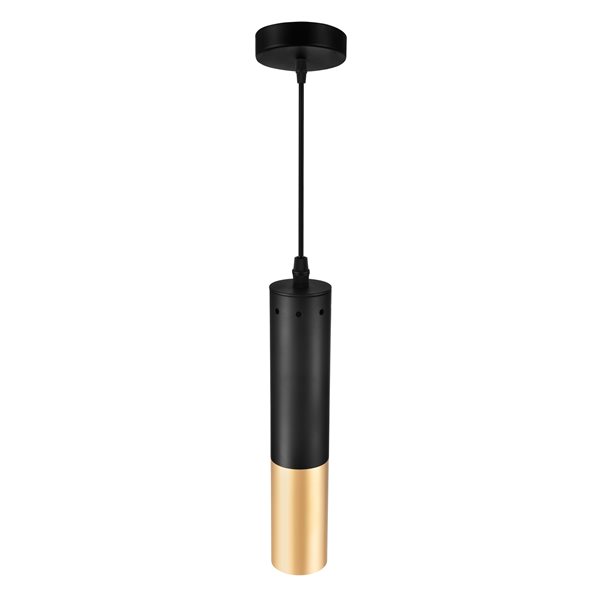 CWI Lighting Anem 1 Light Down Mini Pendant - Matte Black and Satin Gold - 2-in