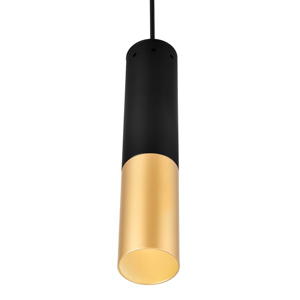 CWI Lighting Anem 1 Light Down Mini Pendant - Matte Black and Satin Gold - 2-in