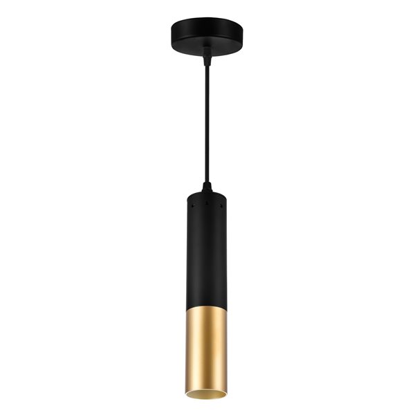 CWI Lighting Anem 1 Light Down Mini Pendant - Matte Black and Satin Gold - 2-in