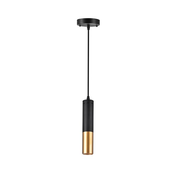 CWI Lighting Anem 1 Light Down Mini Pendant - Matte Black and Satin Gold - 2-in