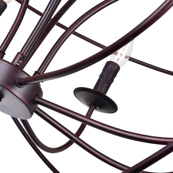 CWI Lighting Arza 9 Light Up Chandelier - Brown finish - 32-in