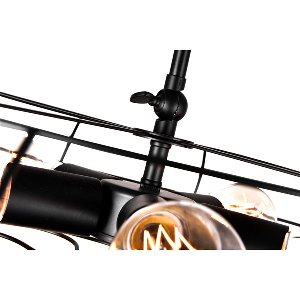 CWI Lighting Pamela 5 Light  Pendant - Black finish - 18-in