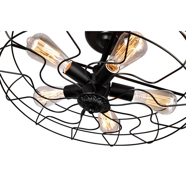 CWI Lighting Pamela 5 Light  Pendant - Black finish - 18-in