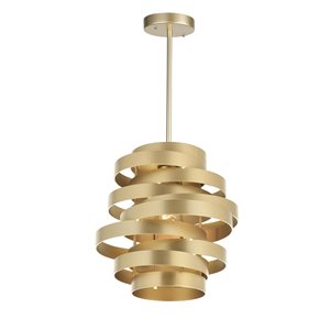 CWI Lighting Elizabetta 1 Light Pendant - Gold Leaf Finish - 10-in