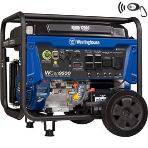 Génératrice portative à démarrage électrique à distance WGen9500 de Westinghouse