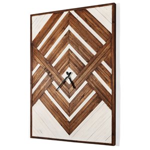 Horloge murale en bois Nahlah Gild Design House, 34 po x 24 po