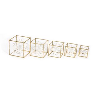 Gild Design House Eleni Decoratives Cubes - White and Gold - Set of 5