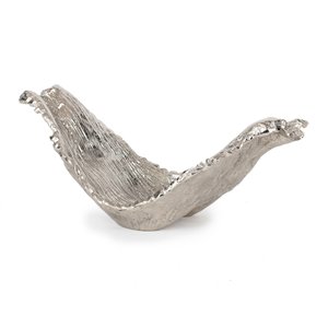 Gild Design House Zavion Decorative solid metal bowl - silver - 11-in x 19-in