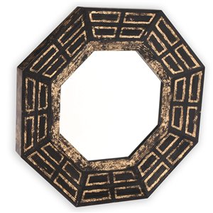 Miroir Aztèque Gild Design House, noir, 30 po x 30 po