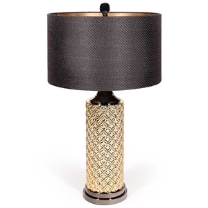 Lampe de table Izak Gild Design House, or et noir, 30 po