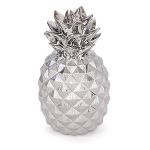 Gild Design House Priscella Ceramic Pineapple - Silver - 18-in