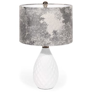 Lampe de table Nava Gild Design House, blanche et argent, 23 po