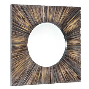 Miroir Joslyn Gild Design House, brun naturel, 30 po x 30 po