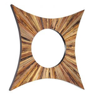 Miroir Kubra Gild Design House, brun naturel, 36 po x 36 po
