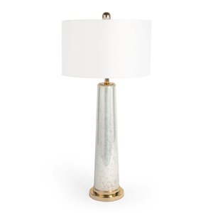 Lampe de table Ajax Gild Design House, or et blanc, 35 po