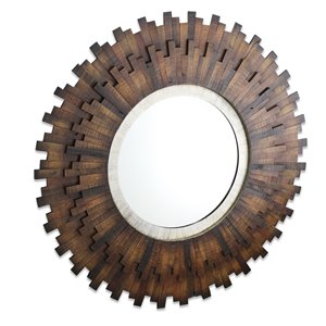 Miroir Emine Gild Design House Mirror, brun naturel, 40 po x 40 po