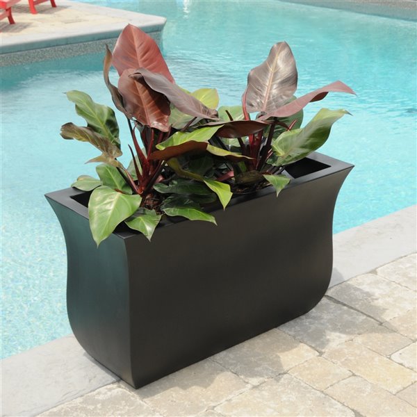 Mayne Valencia 36-in x 16-in x 22-in  Trough - Black