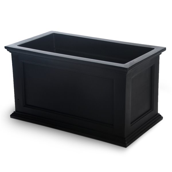 Mayne Fairfield Rectangle Planter - 20-in x 36-in - Black