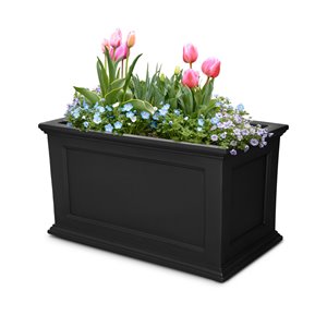 Mayne Fairfield Rectangle Planter - 20-in x 36-in - Black