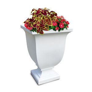 Mayne Augusta Square  Planter - 26-in - White