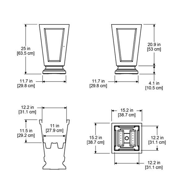 Mayne Aberdeen Square  Planter - 25-in - Espresso