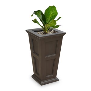 Mayne Fairfield Square Planter - 18.5-in x 18.5-in - Espresso