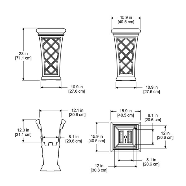 Mayne Georgian  Planter - 28-in - White