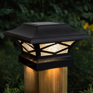 Classy Caps Kingsbridge Dual Lighted Black Solar Post Cap