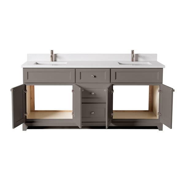 St. Lawrence London 72in Titanium Grey Double Bathroom Vanity