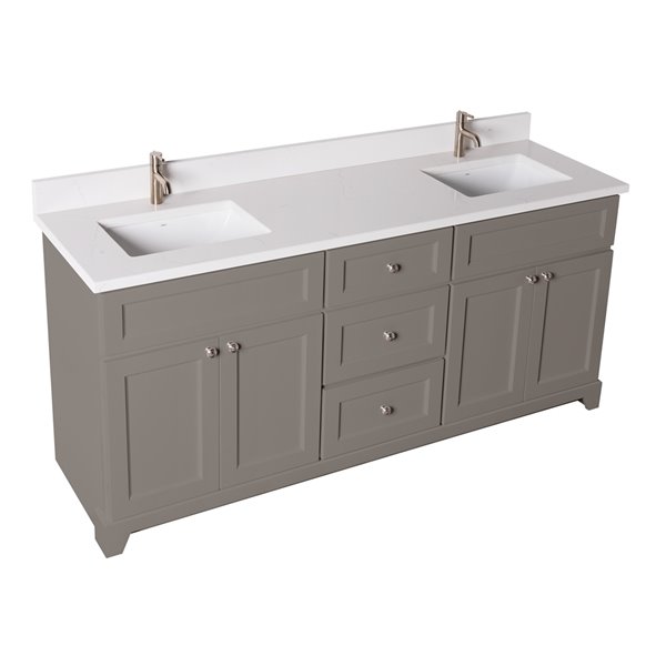 St Lawrence Cabinets London 72 In, 72 Double Bathroom Vanity Top With Sink