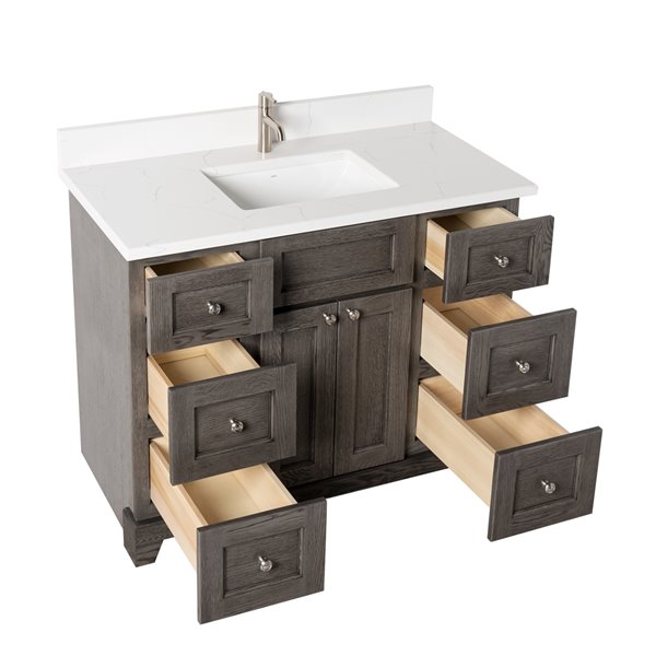 St. Lawrence Richmond 42in GreyBrown Single Bathroom Vanity