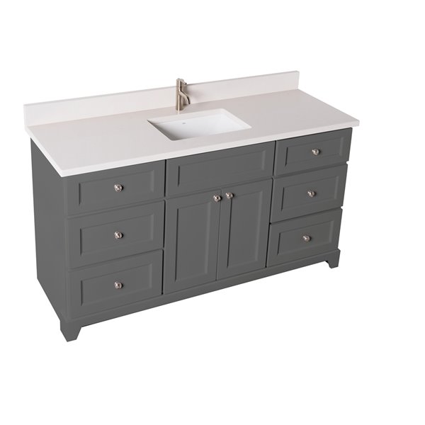 St. Lawrence London 60in Graphite Double Bathroom Vanity with
