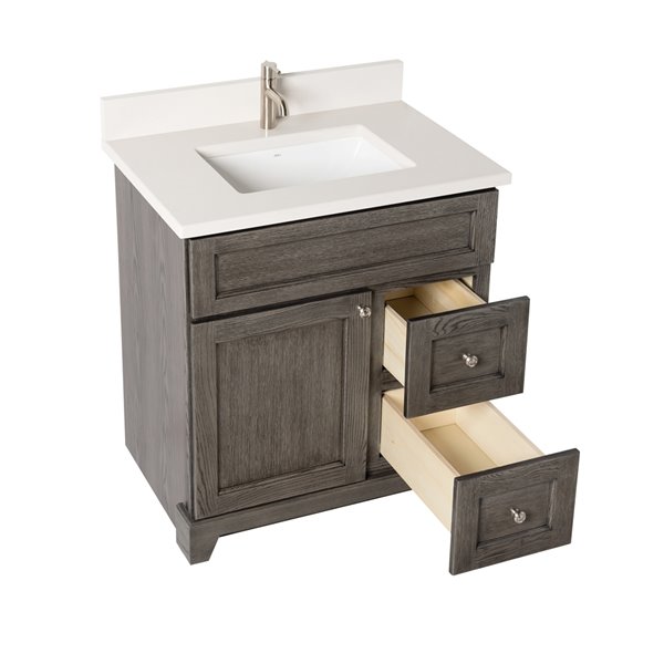 St. Lawrence Richmond 30in Grey Brown Single Bathroom Vanity